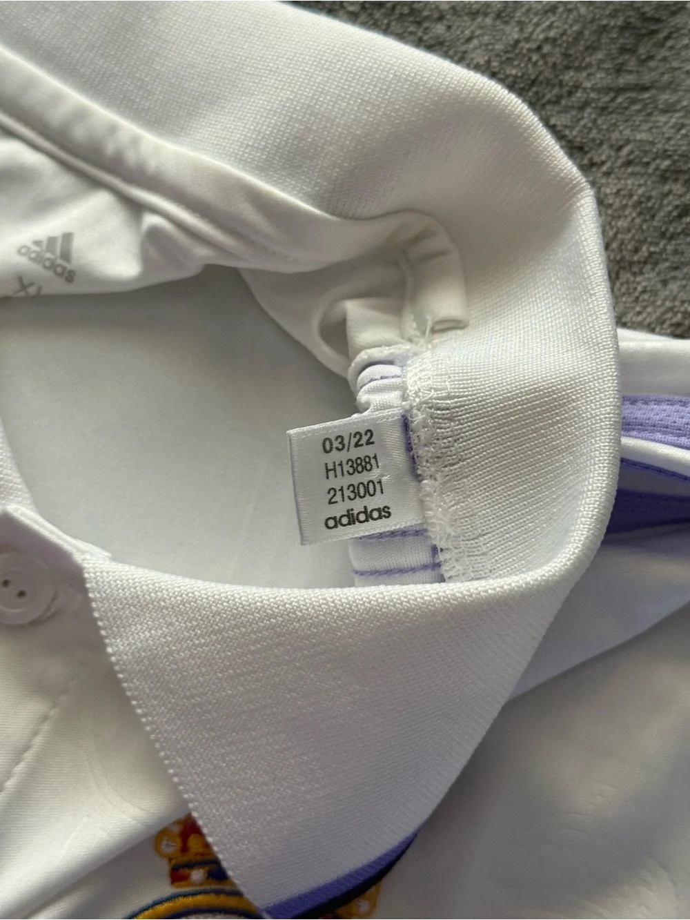 Real Madrid Adidas White Home Jersey - Emirates Fly Better Size XL Authentic